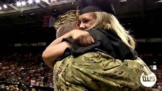 Navy Dad Surprises Daughter at Graduation [upl. by Anilah]