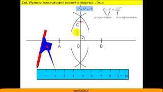 Konstrukcja odcinka o długości pierwiastek z dwudziestu centymetrów  Matfiz24pl [upl. by Ahsena]