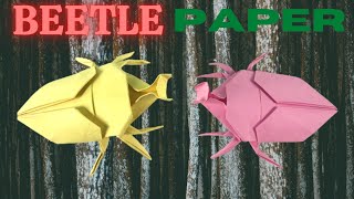 How To Make Easy Beetle Paper  DIY Origami Beetle Craft [upl. by Jareen]