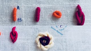 Bullion Knot Stitch variation — Hand Embroidery for beginners [upl. by Ecnar]