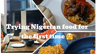 EATING NIGERIAN FOOD FOR THE FIRST TIME [upl. by Bernt579]