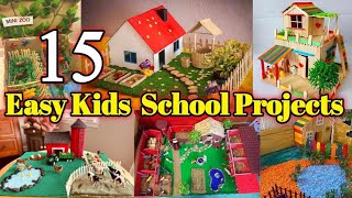 School Project Ideas For Kids  Park Model  House Model  How to make School Project diycrafts [upl. by Ehgit]