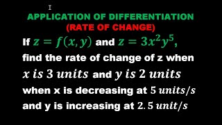 Calculus I Application of Differentiation RATE OF CHANGE [upl. by Llehcal]