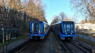 Tunnelbanetåg vid Stora mossen [upl. by Akirderf]