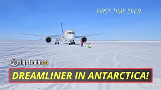 787 lands on Antarctica ICE RUNWAY And takes off again [upl. by Atteyek121]