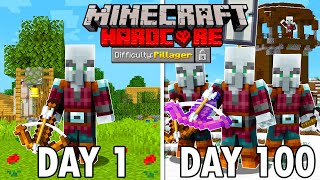 I Survived 100 Days as a PILLAGER in Hardcore Minecraft Minecraft Hardcore 100 Days [upl. by Yerd972]