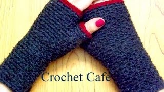 كروشيه جوانتى بدون أصابع  كروشيهكافيه Crochet Cafe [upl. by Maroj]