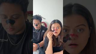 Nose strip prank on my husband for his reaction 😂 shorts ashortaday [upl. by Enairb]