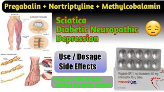 Pregabalin Nortriptyline methylcobalamin Tablets use in hindi  Pregicob NM Tablet \ Dawa jankari [upl. by Cartwright]