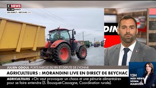 Les agriculteurs sont plus contrôlés et harcelés que des OQTF    Julien Odoul CNEWS [upl. by Froemming]