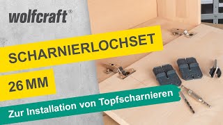 ScharnierlochSet 26 mm Zur einfachen Installation von Topfscharnieren  wolfcraft [upl. by Abate326]