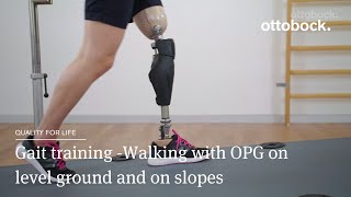 Genium Genium X3 gait training Walking with OPG on level ground and on slopes  Ottobock [upl. by Pulling]