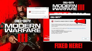 Call of Duty Modern Warfare 3 Crashing amp Not Launching DirectX amp Gamesteamshipexe Error Fix [upl. by Nahtahoj691]