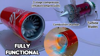 Making a Fully Functional Jet Engine using Soda can  diy Jet Engine [upl. by Odnavres]