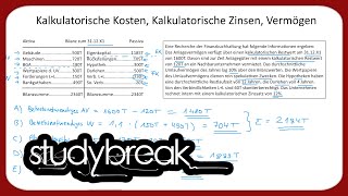 Kalkulatorische Kosten Kalkulatorische Zinsen Vermögen  Kosten und Leistungsrechnung [upl. by Yelir]