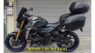 Suzuki GSXS750 Setup for touring with taller windshield and Shad SH23  Shad SH39 combo [upl. by Nisse767]