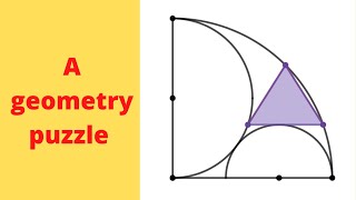 An isosceles triangle and two semicircles in a quarter circle [upl. by Akenn384]