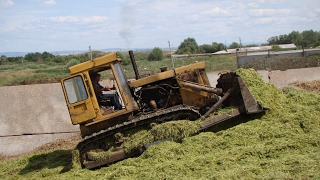 Chelyabinsk tractor T130M silage  Трактор ЧТЗ Т130М сенаж [upl. by Edris]