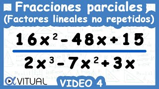 ⚡Descomposición en Fracciones Parciales Factores Lineales no Repetidos Método II  Video 4 de 6 [upl. by Trela547]