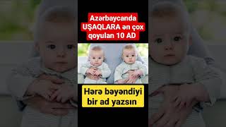 Azərbaycanda uşaqlara ən çox qoyulan adlar  2024cü ilin ən uğurlu adı [upl. by Adnilasor]