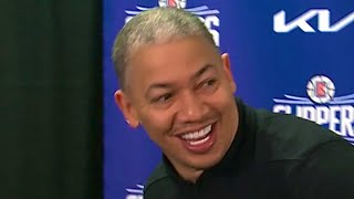 Tyronn Lue On Kawhi Leonard Injury Update And Reacts to James Harden Contesting Kawhi Shot [upl. by Annavahs]