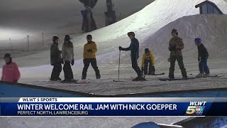 Olympic medalist Nick Goepper inspires young skiers at Perfect North Slopes [upl. by Suirauqed249]