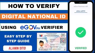 HOW TO VERIFY DIGITAL NATIONAL ID USING eGOVPH UPDATED 2024  HR LEAH G [upl. by Kroy844]