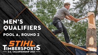 STIHL TIMBERSPORTS® US Mens Qualifiers 2021  Pool A Round 2 [upl. by Tichonn]