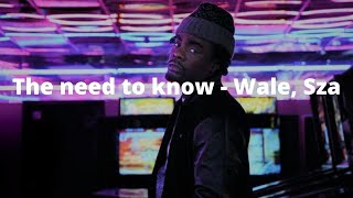 The need to know  Wale feat SZA Legendado Portugês BR [upl. by Bradan668]