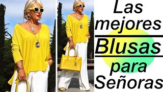 MODA SEÑORAS 2023 BLUSAS QUE FAVORECEN A LAS MUJERES DE 50 Y 60 AÑOS [upl. by Ynahpit613]