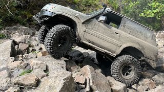 Nissan Patrol Y61 SWB OM606 Engine Offroad Rock Crawling Walters Arena [upl. by Rhtaeh]