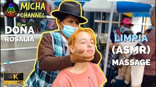 Spiritual Cleansing LIMPIA with ASMR Massage of head face and neck at public market in Ecuador [upl. by Eelyahs]