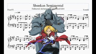 Fullmetal Alchemist Brotherhood ED4  Shunkan Sentimental Piano Cover [upl. by Emmye]