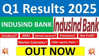 INDUSIND BANK Q1 results 2025  INDUSIND BANK results today  INDUSIND BANK Share News  INDUSIND [upl. by Kinelski]