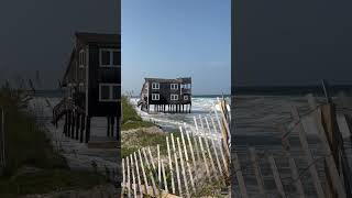 Watch House floats into the Atlantic Ocean during Hurricane Ernesto Shorts [upl. by Atimed]