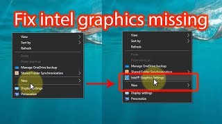 Fix no option for intel hd graphics control panel from right click on desktop [upl. by Willette]