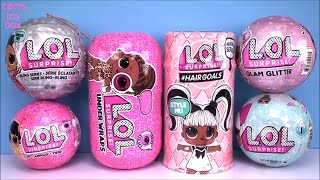 LOL Surprise DOLLS Series 1 4 5 Glam Glitter Bling Under Wraps EYE SPY PETS Unboxing HairGOALS [upl. by Cadel547]