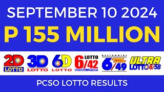 Lotto Result Today 9pm September 10 2024  PCSO Complete [upl. by Khalin]