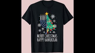 Merry Chrismukkah Happy Christmas Hanukkah TShirtsweatshirts for women [upl. by Drooff331]