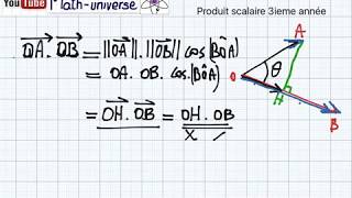 Produit scalaire dans le plan 3ieme sciences math technique info [upl. by Parcel631]