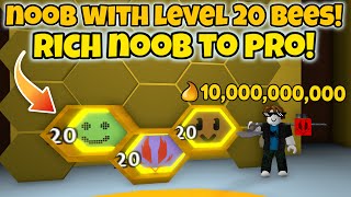 Noob With Level 20 Bees Gets 50 Bees in 2 Hours  Bee Swarm Simulator [upl. by Hali]