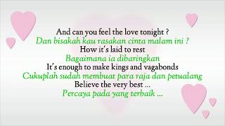 Elton John  Can You Feel The Love Tonight  Lyrics  Terjemahan Indonesia [upl. by Sirraf389]