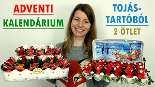 Adventi kalendárium tojástartóból  2 ötlet  Karácsonyi ötlet  Manó kuckó [upl. by Dinin]