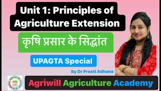 Principles of Agriculture Extension कृषि प्रसार के सिद्धांत By Preeti agta agriculture extension [upl. by Donavon]