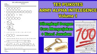 Tes Psikotes Army Alpha Intelegence Volume 1  Cara Mengerjakan dan Kunci Jawabannya [upl. by Noreg]