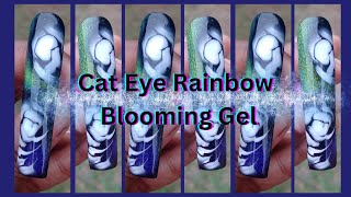 Cat Eye and Blooming Gel nailart nails nailartoftheday [upl. by Ilsel]