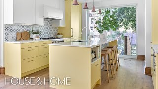 Makeover Scandi Style Modern Yellow Kitchen and Small Pink Terrazzo Bathroom [upl. by Nirad]