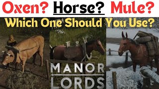 Which To Use Oxen  Horse  Mule Manor Lords [upl. by Cower]