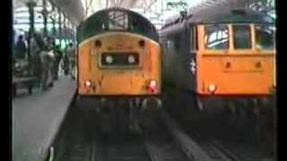 Class 40 181 thrashes out of Manchester Piccadilly light engine after the last Skegness [upl. by Jonina]