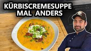 Kürbiscremesuppe mit Kokosmilch und Speck [upl. by Aihtnic396]